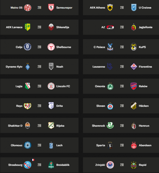 Europa League Conference - Matchday 6 schedule and standings Europa League Conference - Matchday 6 schedule and standings