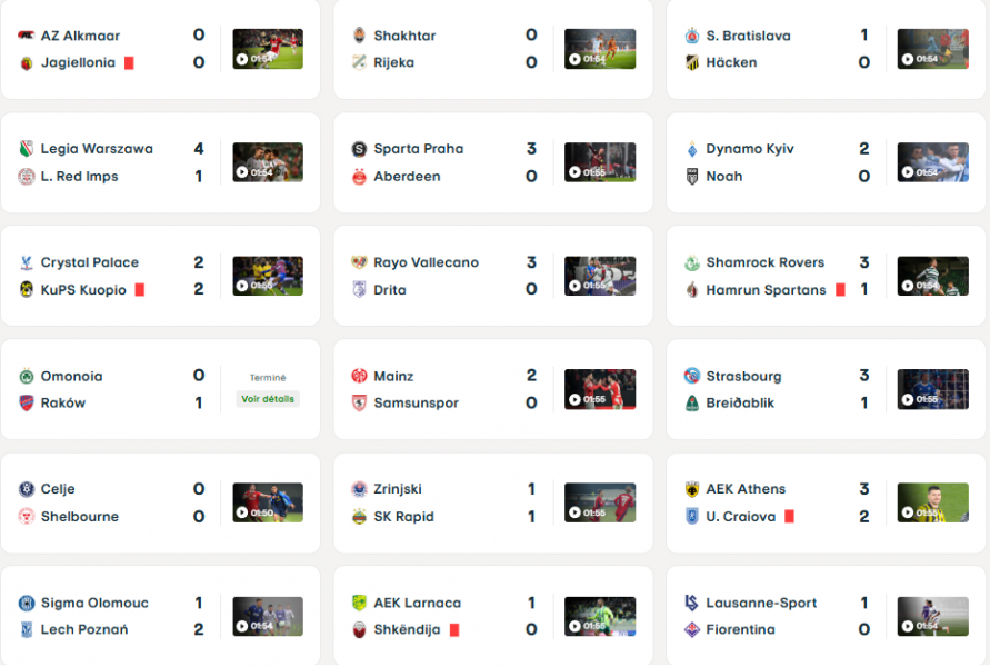 Europa League Conference - Matchday 6 results and standings Europa League Conference - Matchday 6 results and standings