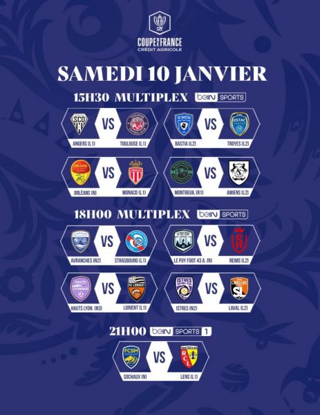 French Cup – Dates and Broadcast, the Round of 32 set! French Cup – Dates and Broadcast, the Round of 32 set!