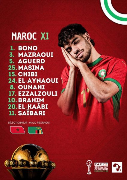 Zambia vs Morocco - Official lineups: Hakimi on the bench Zambia vs Morocco - Official lineups: Hakimi on the bench