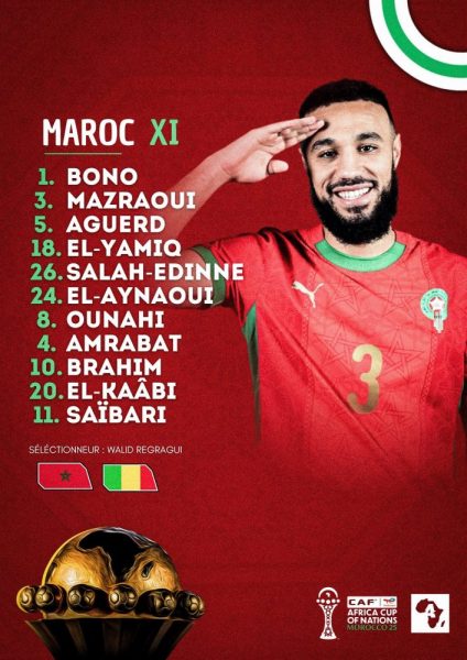 Morocco vs Mali - Official lineups: Hakimi on the bench Morocco vs Mali - Official lineups: Hakimi on the bench