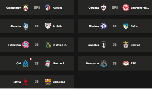 Champions League - Matchday 7 schedule for the group stage Champions League - Matchday 7 schedule for the group stage