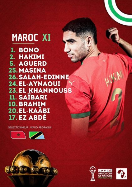 Morocco vs Tanzania - Official lineups: Hakimi starts Morocco vs Tanzania - Official lineups: Hakimi starts