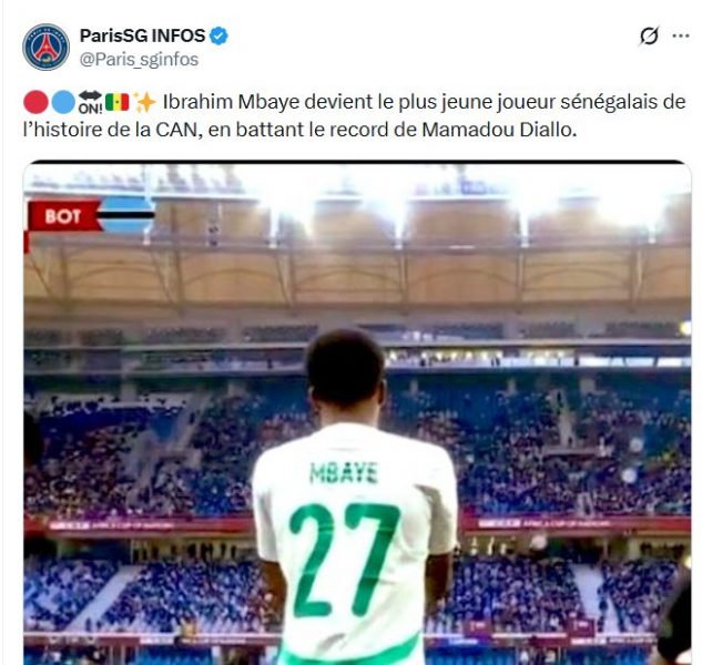 Mbaye breaks a record at the AFCON!  