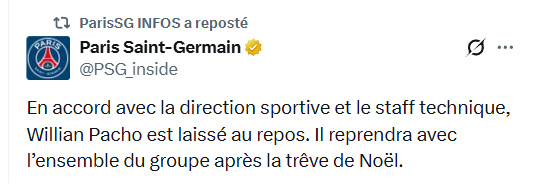 Vendée Fontenay vs PSG - Paris officially sends a player on vacation Vendée Fontenay vs PSG - Paris officially sends a player on vacation