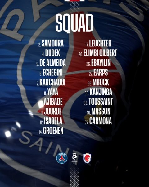 PSG vs OL Lyonnes - The Paris squad PSG vs OL Lyonnes - The Paris squad