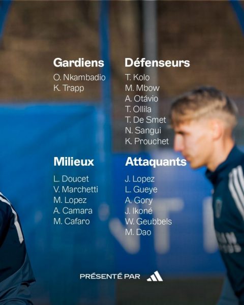 PSG vs Paris FC - The squad selected by Stéphane Gilli: 6 players missing PSG vs Paris FC - The squad selected by Stéphane Gilli: 6 players missing