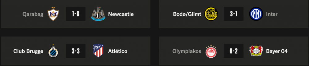 Champions League - First leg play-off results Champions League - First leg play-off results