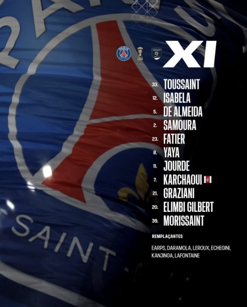 PSG vs Evian - Official lineups PSG vs Evian - Official lineups