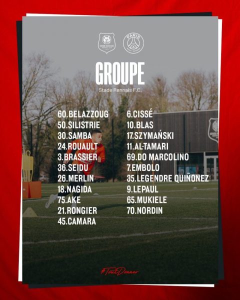 Rennes vs PSG - The Rennes squad: 21 players called, 5 missing Rennes vs PSG - The Rennes squad: 21 players called, 5 missing