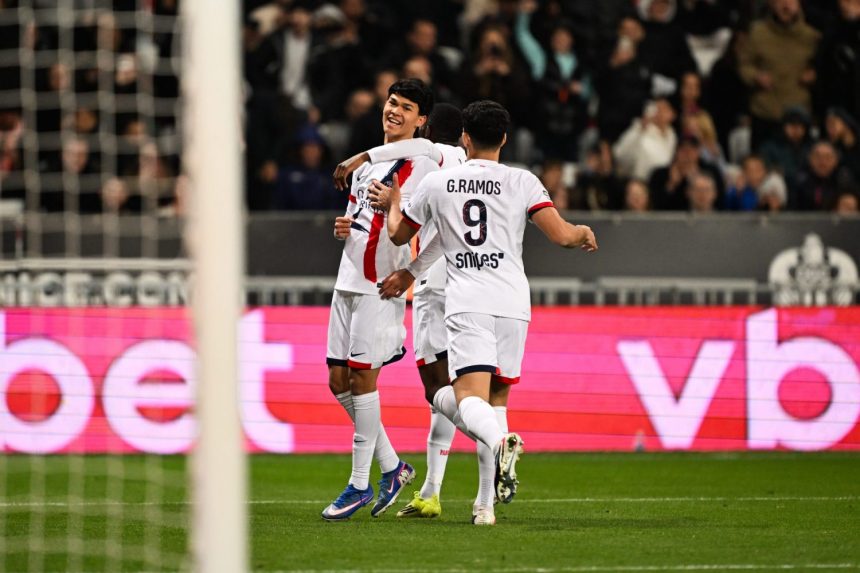 Nice vs PSG – Dro celebrates after his first goal  