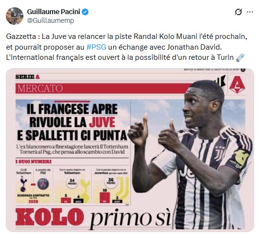 Transfer news – Kolo Muani to Juventus in a swap deal with PSG? Transfer news – Kolo Muani to Juventus in a swap deal with PSG?