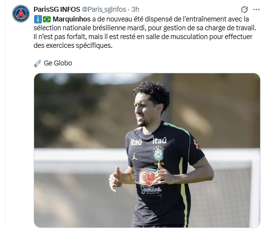Concern is growing for Marquinhos ahead of Brazil vs France Concern is growing for Marquinhos ahead of Brazil vs France