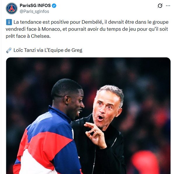 PSG vs Monaco – Excellent news arrives before Chelsea: an imminent return to the squad PSG vs Monaco – Excellent news arrives before Chelsea: an imminent return to the squad