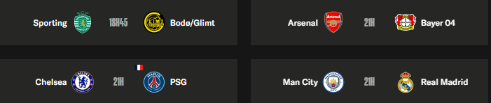 Champions League - Round of 16 second leg schedule Champions League - Round of 16 second leg schedule
