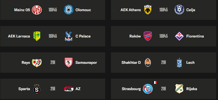 Europa League Conference - Round of 16 second leg schedule Europa League Conference - Round of 16 second leg schedule