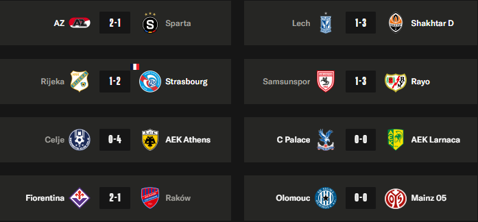 Europa League Conference - Round of 16 second leg results and qualified teams Europa League Conference - Round of 16 second leg results and qualified teams