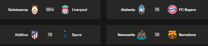 Champions League - Round of 16 first leg schedule Champions League - Round of 16 first leg schedule