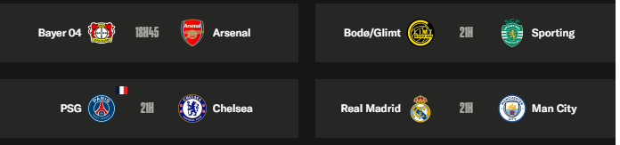 Champions League - Round of 16 first leg schedule Champions League - Round of 16 first leg schedule