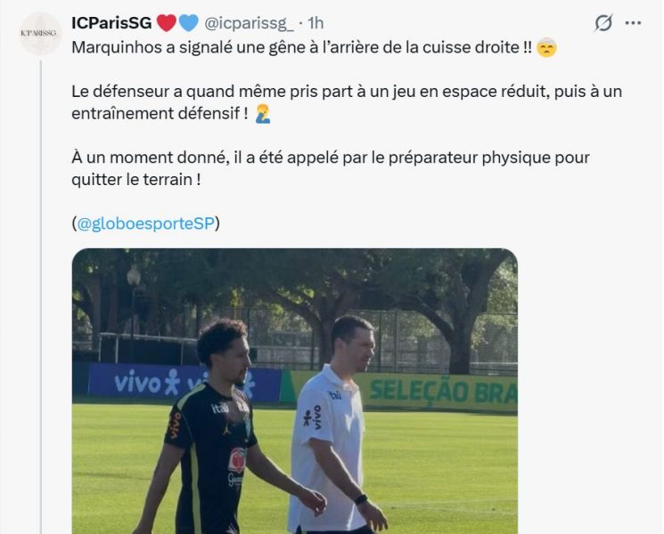 A muscle strain for this PSG player on international duty! A muscle strain for this PSG player on international duty!