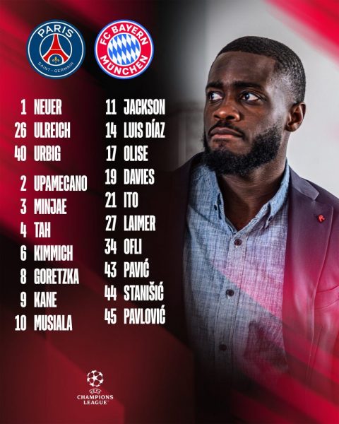 PSG vs Bayern Munich - The Bavarian squad: 4 players out PSG vs Bayern Munich - The Bavarian squad: 4 players out