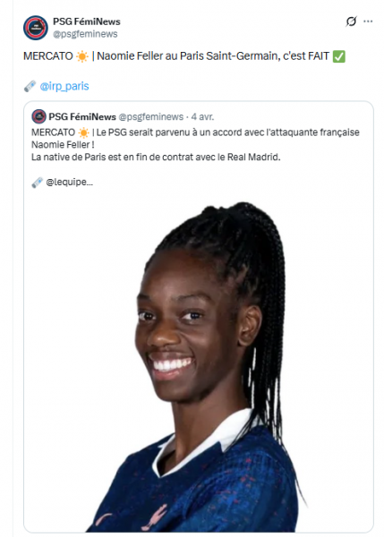 Transfer news - Naomie Feller to PSG, the deal is taking shape Transfer news - Naomie Feller to PSG, the deal is taking shape