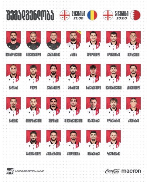 Georgia's squad list for the June matches includes one PSG player. Georgia's squad list for the June matches includes one PSG player.