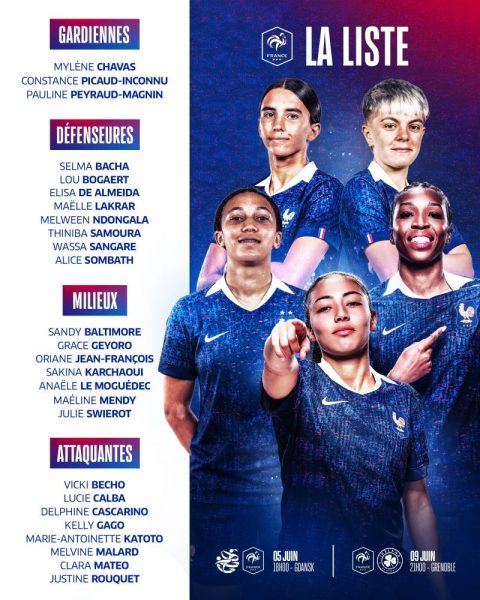 The French Women's National Team squad list for June, PSG included The French Women's National Team squad list for June, PSG included