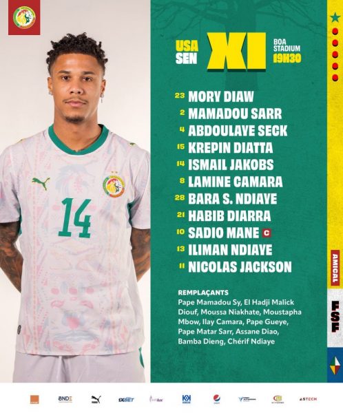United States vs Senegal - Official lineups United States vs Senegal - Official lineups
