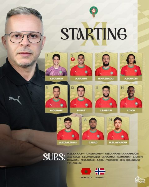 Morocco vs Norway - Official lineups: Hakimi in the starting eleven Morocco vs Norway - Official lineups: Hakimi in the starting eleven