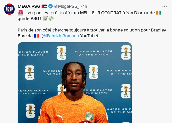 Transfer - Liverpool overtakes PSG for Yan Diomande Transfer - Liverpool overtakes PSG for Yan Diomande