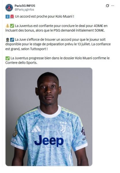 Transfer – PSG and Juventus close to a long-awaited €40 million deal. Transfer – PSG and Juventus close to a long-awaited €40 million deal.