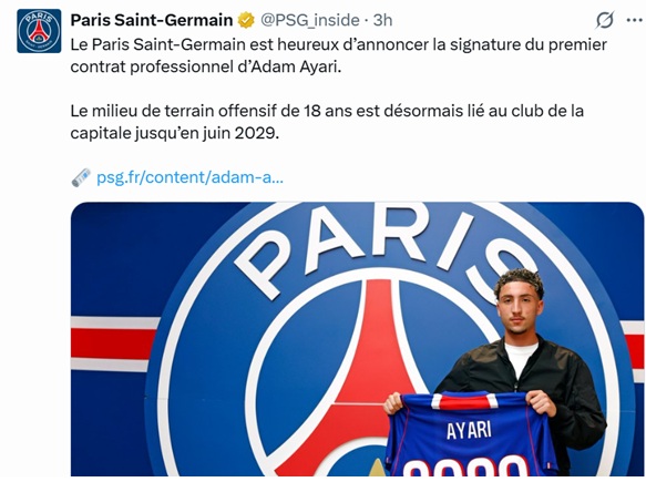Official - PSG secures the signing of a great talent! Official - PSG secures the signing of a great talent!