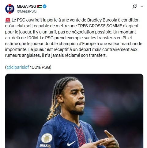 PSG Transfer news – Bradley Barcola to leave only for a massive fee PSG Transfer news – Bradley Barcola to leave only for a massive fee
