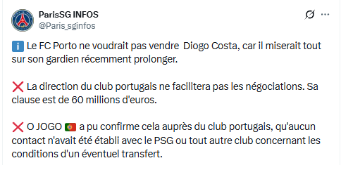 PSG Transfer News – New information on the Diogo Costa case PSG Transfer News – New information on the Diogo Costa case