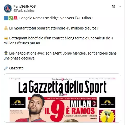 Transfer – Ramos getting closer to leaving PSG for Milan! Transfer – Ramos getting closer to leaving PSG for Milan!