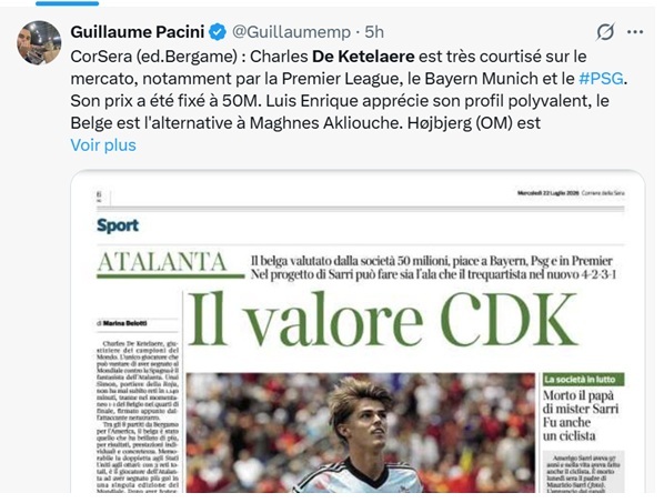 Transfer news – De Ketelaere, PSG's new attacking target Transfer news – De Ketelaere, PSG's new attacking target