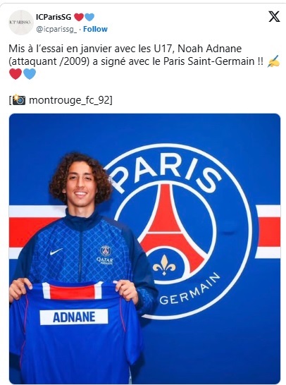 Transfer news – PSG secures a new attacking reinforcement for its youth ranks. Transfer news – PSG secures a new attacking reinforcement for its youth ranks.
