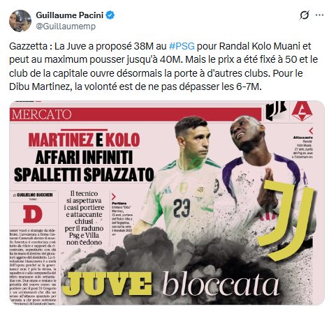 Transfer news – Juventus's latest offer for Kolo Muani forces PSG to make a bold choice. Transfer news – Juventus's latest offer for Kolo Muani forces PSG to make a bold choice.