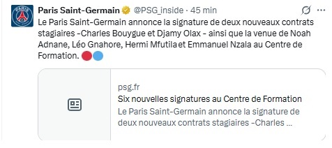 Official – PSG announces 6 signings Official – PSG announces 6 signings