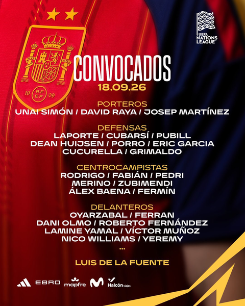 Spain's squad for the September/October international break, featuring two PSG players Spain's squad for the September/October international break, featuring two PSG players