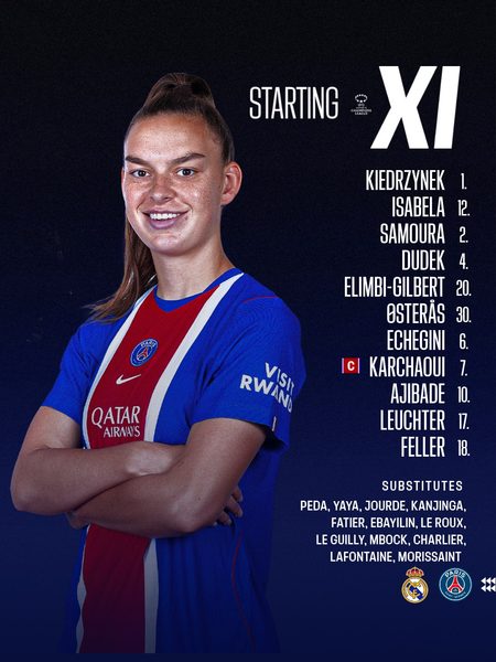 Real Madrid vs. PSG – Official Women's Lineups Real Madrid vs. PSG – Official Women's Lineups